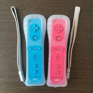 ウィー(Wii)の【Ｑ】☆wii Wiiリモコンモーションプラス ピンク&水色2個セット☆(その他)