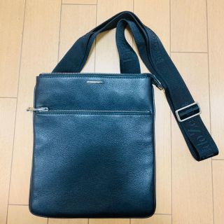 Ermenegildo Zegna - 美品 ゼニア レザーショルダーバッグ 黒