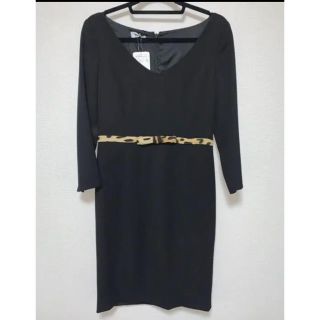 モスキーノ(MOSCHINO)のMoschino Cheap&Chic レオパードリボンベルトワンピース(ひざ丈ワンピース)