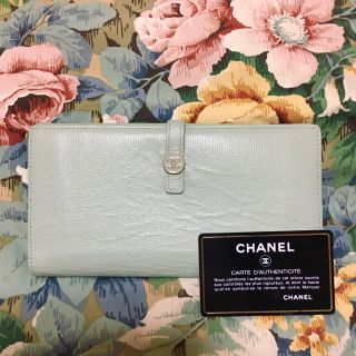 シャネル(CHANEL)のCHANEL シャネル　ココボタン　長財布　グリーン(財布)