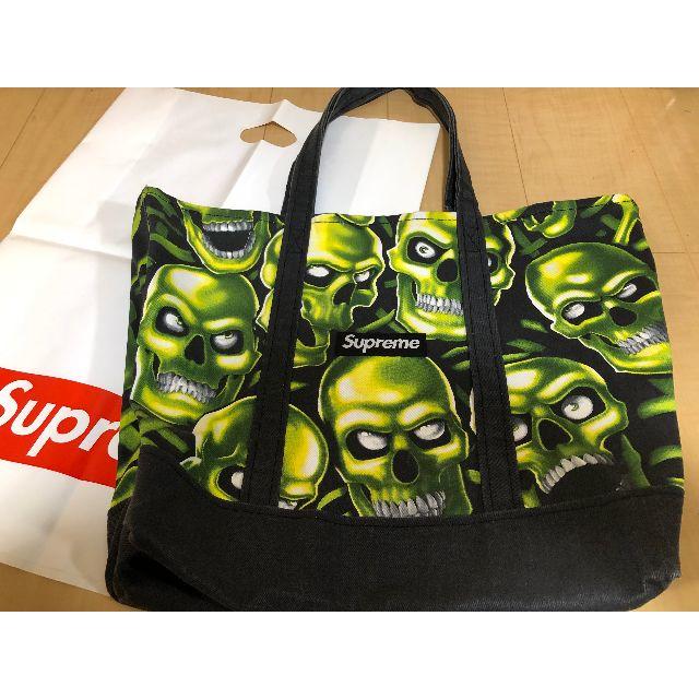 Supreme◆18SS/トートバッグ/キャンバス/GRN/スカル柄5051に終了予定です