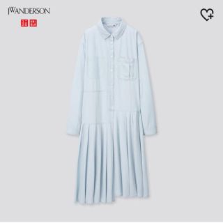 ユニクロ(UNIQLO)の＊ミディ様専用＊プリーツシャツワンピース(ロングワンピース/マキシワンピース)