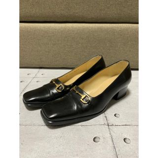 グッチ(Gucci)のGUCCI ビットローファー　スクエアトゥ　ヒール　美品(スリッポン/モカシン)