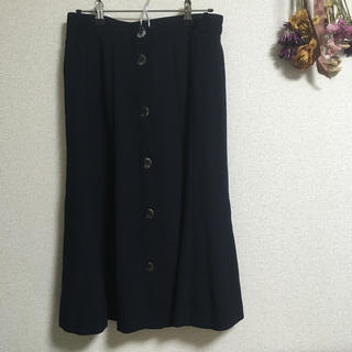トーガ(TOGA)のヴィンテージ シンプル スカート ネイビー(ひざ丈スカート)
