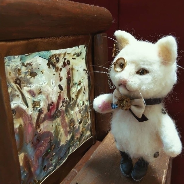 sakanaAYU 『星の猫執事』 羊毛 ぬいぐるみ ハンドメイド ブライス ハンドメイドのぬいぐるみ/人形(ぬいぐるみ)の商品写真