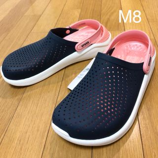 クロックス(crocs)の新品 新素材クロックス ライトライド クロッグ ネイビー M8 26cm〜(サンダル)