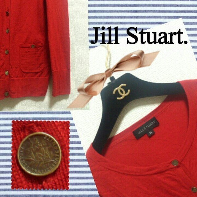 JILLSTUART(ジルスチュアート)のジルスチュアート カーディガン赤M レディースのトップス(カーディガン)の商品写真