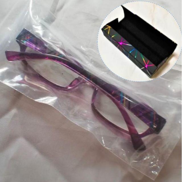老眼鏡 ブルーライトカット35％ UV400 目の疲れ軽減 軽量/パープル レディースのファッション小物(サングラス/メガネ)の商品写真
