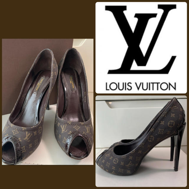 LOUIS VUITTON(ルイヴィトン)のルイヴィトン　ダークブラウンキャンバス　モノグラム　パンプス レディースの靴/シューズ(ハイヒール/パンプス)の商品写真