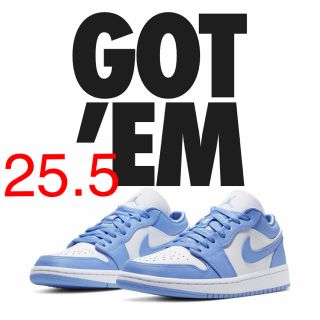 ナイキ(NIKE)のWMNS AIR JORDAN 1 LOW ユニバーシティブルー 25.5(スニーカー)