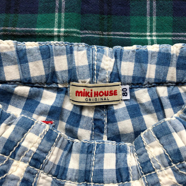 mikihouse(ミキハウス)の美品★80★ミキハウス★チェックハーフパンツ キッズ/ベビー/マタニティのベビー服(~85cm)(パンツ)の商品写真