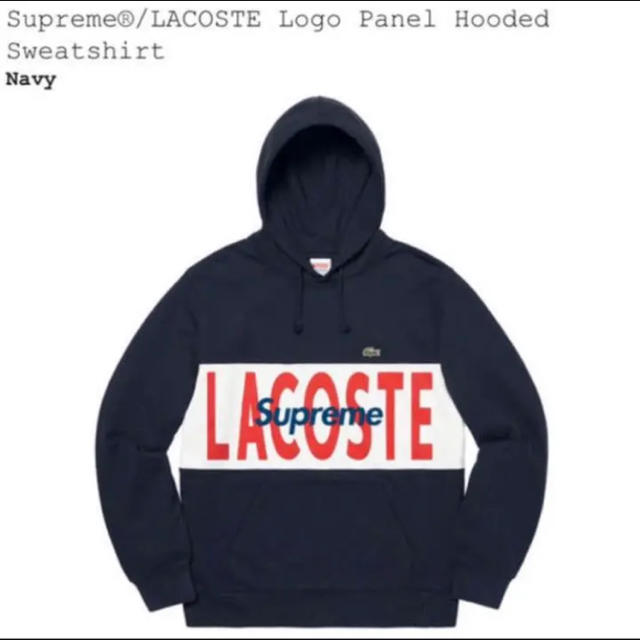 supreme lacoste logo panel hooded sweatsパーカー