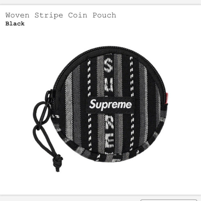 supreme Woven Stripe Coin Pouch 黒