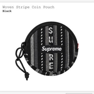 シュプリーム(Supreme)のsupreme Woven Stripe Coin Pouch 黒(コインケース/小銭入れ)