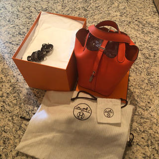 エルメス(Hermes)の【超美品】C刻印　HERMES ピコタン　オレンジ　ポピー(ハンドバッグ)