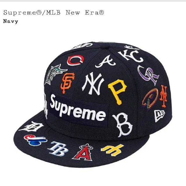 高級 Supreme MLB New Era 7-3/8 シュプリーム キャップ