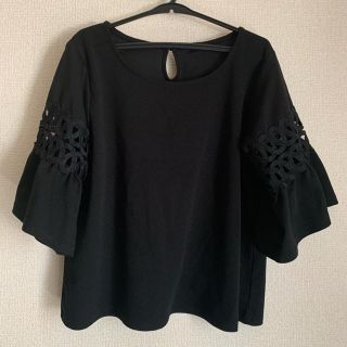 シマムラ(しまむら)のブラック　トップス  レース(Tシャツ(半袖/袖なし))