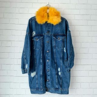 ベルシュカ(Bershka)の【新品•未使用】Bershka ファー付きクラッシュGジャン(Gジャン/デニムジャケット)