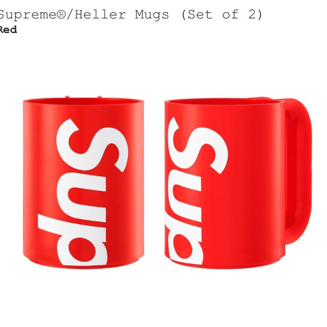 Supreme Heller Mugs (Set of 2) red コップのサムネイル