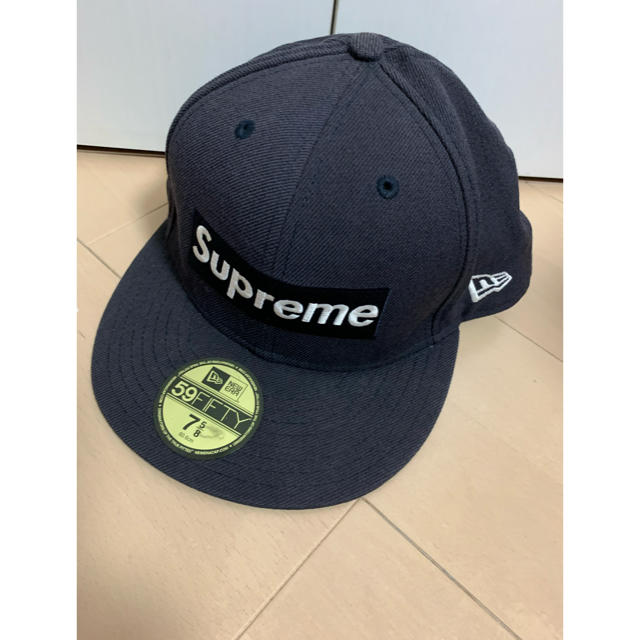 激レア！09ss supreme×NEWERAボックスロゴキャップ紺60.6cm