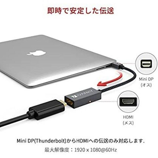 【Mini DisplayPort→HDMI変換アダプタ】 Macbook スマホ/家電/カメラのPC/タブレット(PC周辺機器)の商品写真