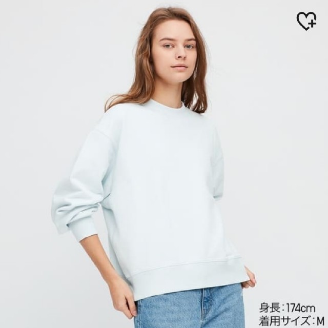 UNIQLO(ユニクロ)のユニクロ　スウェットクルーネックシャツ　ライトブルー M レディースのトップス(トレーナー/スウェット)の商品写真