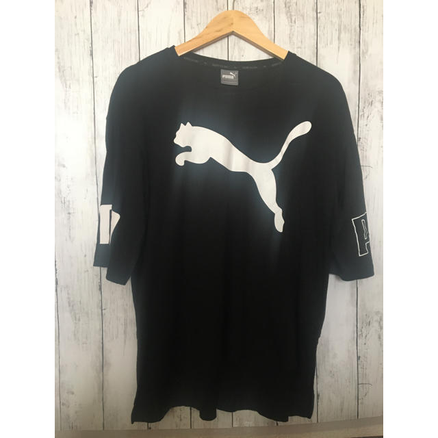 PUMA(プーマ)のPUMA ビックロゴ Tシャツ 袖ロゴ アシンメトリー ロングテイル メンズのトップス(Tシャツ/カットソー(半袖/袖なし))の商品写真