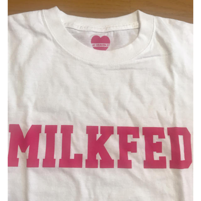 MILKFED.(ミルクフェド)のmilkfed 白Tシャツピンクロゴ レディースのトップス(Tシャツ(半袖/袖なし))の商品写真