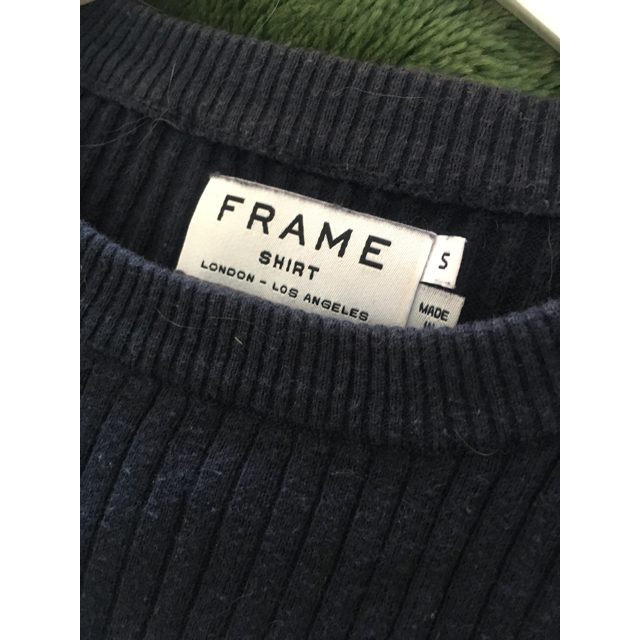 DEUXIEME CLASSE(ドゥーズィエムクラス)の【ご専用】FRAME DENIM リブニット ネイビー レディースのトップス(シャツ/ブラウス(長袖/七分))の商品写真