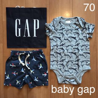 ベビーギャップ(babyGAP)の新作★baby gapロンパース＆ショートパンツセット70(パンツ)