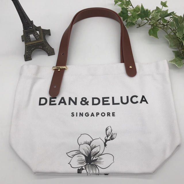 DEAN & DELUCA(ディーンアンドデルーカ)の【日本未入荷】DEAN&DELUCA   シンガポール　トートバッグ　取手が革　 レディースのバッグ(トートバッグ)の商品写真