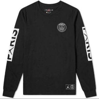 ナイキ(NIKE)の希少 黒【L】パリサンジェルマン PSG ジョーダン Jordan ロンT 黒(Tシャツ/カットソー(七分/長袖))