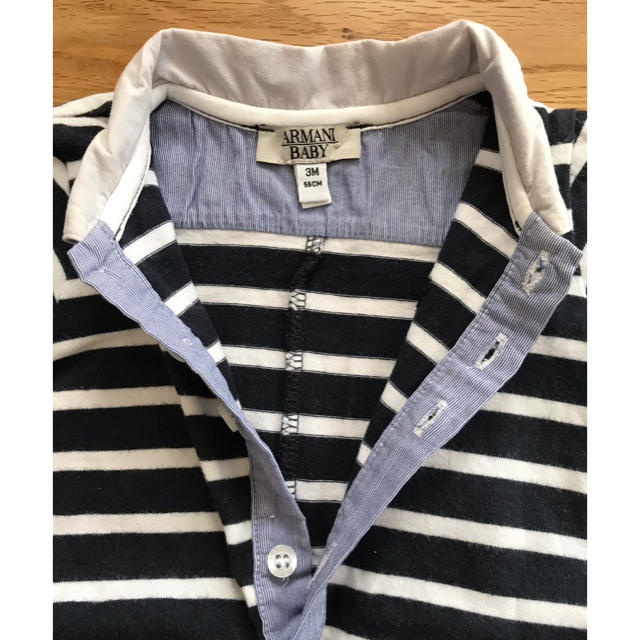 ARMANI JUNIOR(アルマーニ ジュニア)のアルマーニベビー　ロンパース　(56cm／3M) キッズ/ベビー/マタニティのベビー服(~85cm)(ロンパース)の商品写真