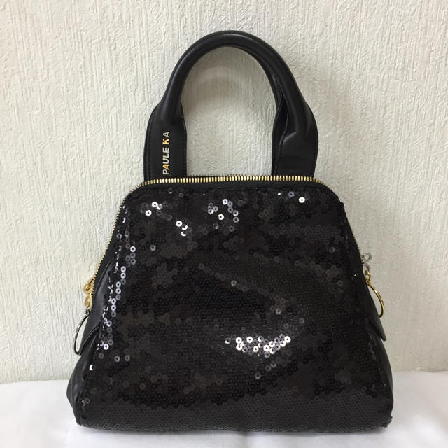 PAULE KA(ポールカ)のPAULE KA ポールカ★スパンコール×レザーハンドバッグ美品 レディースのバッグ(ハンドバッグ)の商品写真