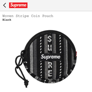 シュプリーム(Supreme)のsupreme Woven Stripe Coin Pouch Black 黒(コインケース/小銭入れ)