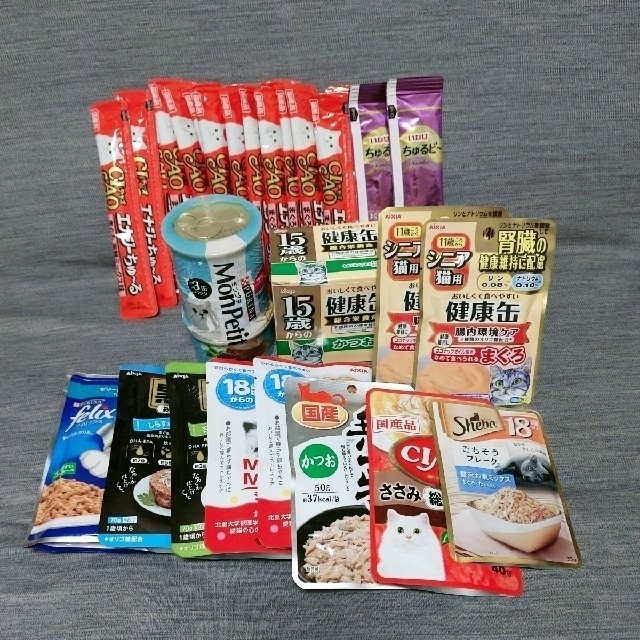 【猫ちゃんエサ】缶詰･ちゅ～る他 全38個！ その他のペット用品(ペットフード)の商品写真