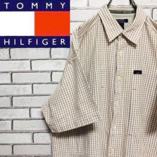 トミーヒルフィガー(TOMMY HILFIGER)の【レア】トミージーンズ☆ロゴタグ入りブラウンチェック柄シャツ(シャツ)