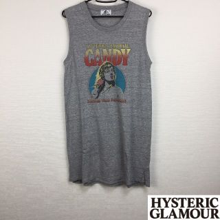 ヒステリックグラマー(HYSTERIC GLAMOUR)の美品 ヒステリックグラマー ノースリーブTシャツ レディース グレー(Tシャツ(半袖/袖なし))