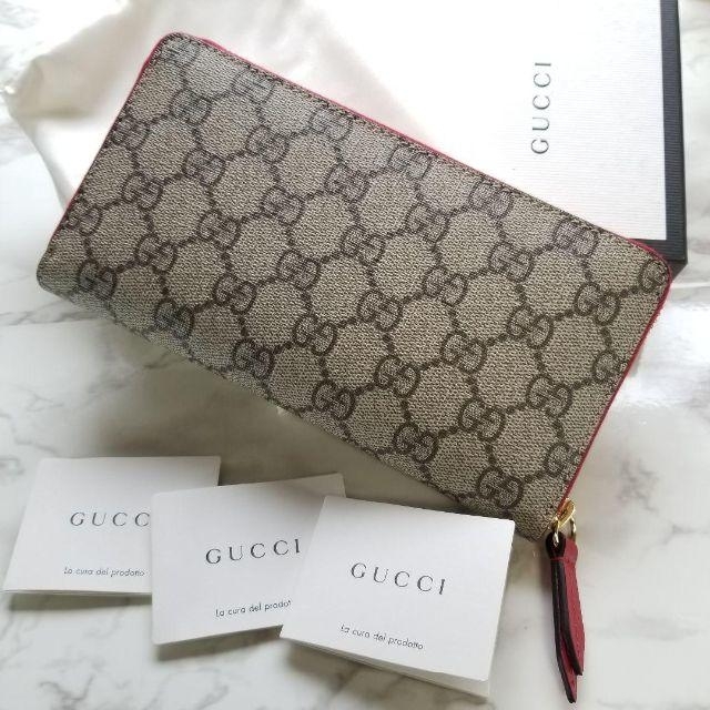 Gucci(グッチ)の正規品★GUCCI　LOVE レッド　ラウンドジップ長財布 レディースのファッション小物(財布)の商品写真