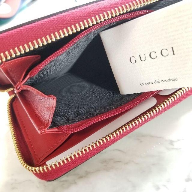 Gucci(グッチ)の正規品★GUCCI　LOVE レッド　ラウンドジップ長財布 レディースのファッション小物(財布)の商品写真