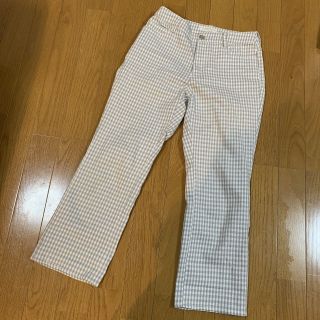 プロポーションボディドレッシング(PROPORTION BODY DRESSING)のproportion body dressing　☆　チェック柄　パンツ　グレー(クロップドパンツ)