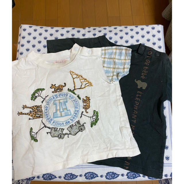 BeBe(ベベ)のべべ　半袖Tシャツ2枚　80センチ キッズ/ベビー/マタニティのベビー服(~85cm)(Ｔシャツ)の商品写真