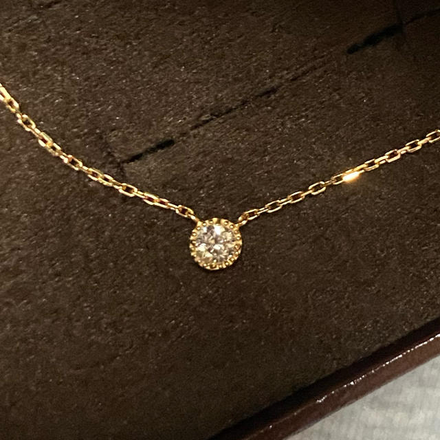 agete 18K ダイヤモンドネックレス 0.07ct-