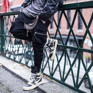 Rick Owens リックオウエンス 18AW CARGO JOG RU18F1390-LBS ドローストリングスウェットカーゴジョグパンツ ブラック