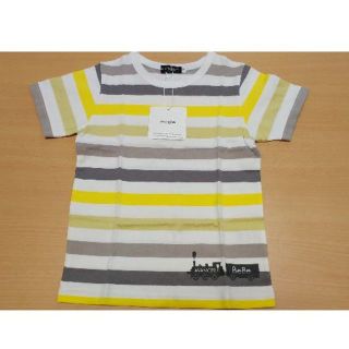 ベベ(BeBe)の送料込■新品　BeBe×Tシャツ 半袖120イエロー　人気ボーダー定価5500円(Tシャツ/カットソー)