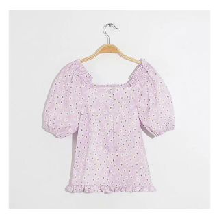 ザラ(ZARA)の1533＊ラベンダー 花柄 ブラウス(シャツ/ブラウス(半袖/袖なし))