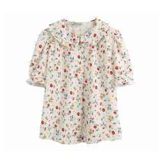 ザラ(ZARA)の1535＊S/S ヴィンテージ レトロ 花柄 ブラウス(シャツ/ブラウス(半袖/袖なし))