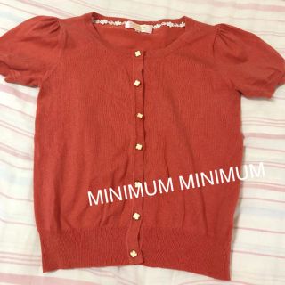 ミニマム(MINIMUM)の2way♡MINIMUM MINIMUM ボーダーの半袖カーディガン 赤(カーディガン)