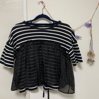 ダブルクローゼット(w closet)のw closet  切り替えボーダートップス(カットソー(半袖/袖なし))