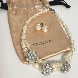 ジャスグリッティー(JUSGLITTY)のJUSGLITTY パールネックレス&ピアス(ネックレス)